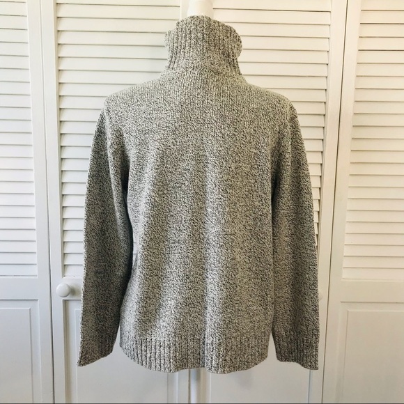 2/$25 KAREN SCOTT White Gray Zip Up Turtleneck Sweater Size Large - Picture 7 of 10